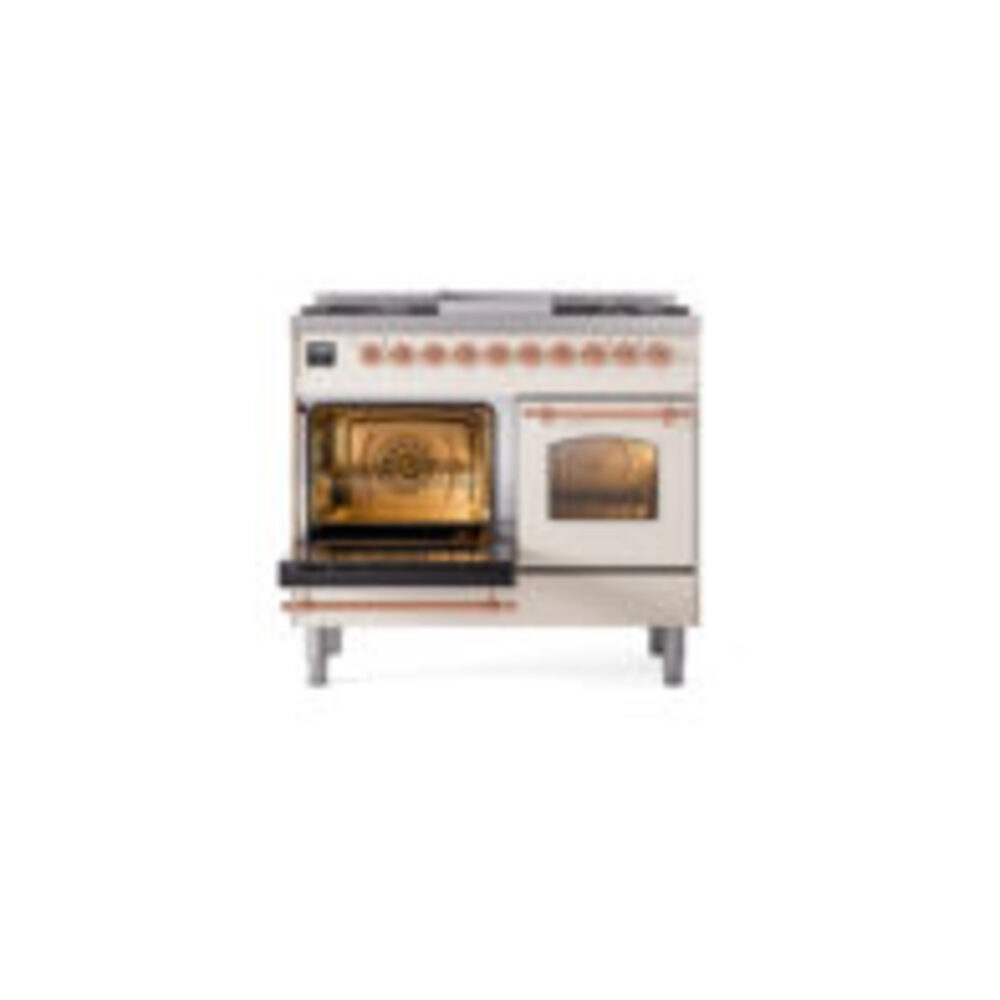 ILVE UPD40FNMPAWPLP Nostalgie II 40" Dual Fuel Range, main oven door opened