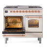 ILVE UPD40FNMPAWP Nostalgie II 40" Dual Fuel Range, main oven door opened