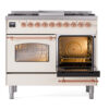 ILVE UPD40FNMPAWP Nostalgie II 40" Dual Fuel Range, side oven door opened