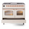 ILVE UPD40FNMPAWP Nostalgie II 40" Dual Fuel Range, drawer opened