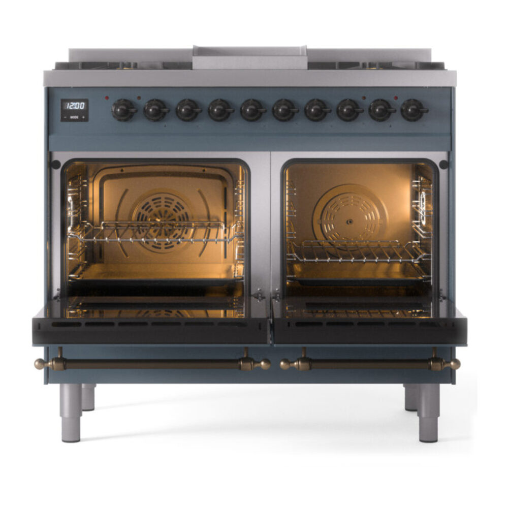 ILVE UPD40FNMPBGBLP Nostalgie II 40" Dual Fuel Range, oven doors opened