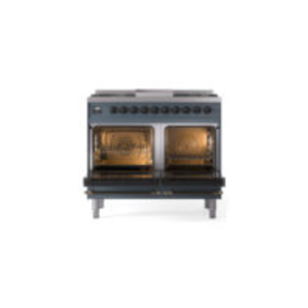 ILVE UPD40FNMPBGBLP Nostalgie II 40" Dual Fuel Range, oven doors opened