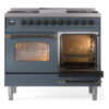 ILVE UPD40FNMPBGBLP Nostalgie II 40" Dual Fuel Range, side oven door opened
