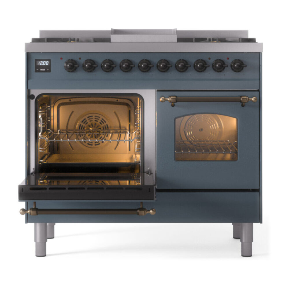 ILVE UPD40FNMPBGB Nostalgie II 40" Dual Fuel Range, main oven door opened