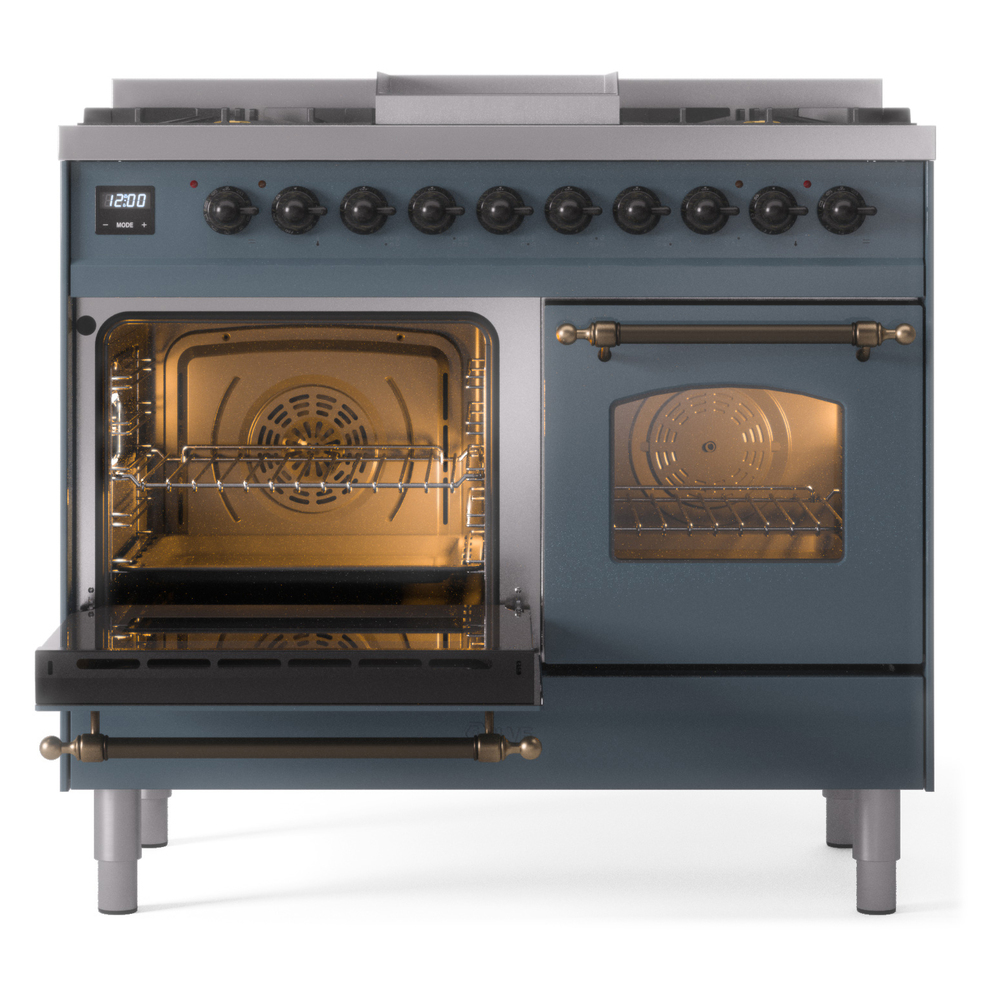 ILVE UPD40FNMPBGB Nostalgie II 40" Dual Fuel Range, main oven door opened