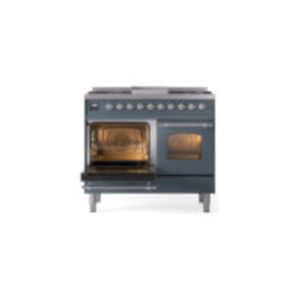 ILVE UPD40FNMPBGCLP Nostalgie II 40" Dual Fuel Range, main oven door opened