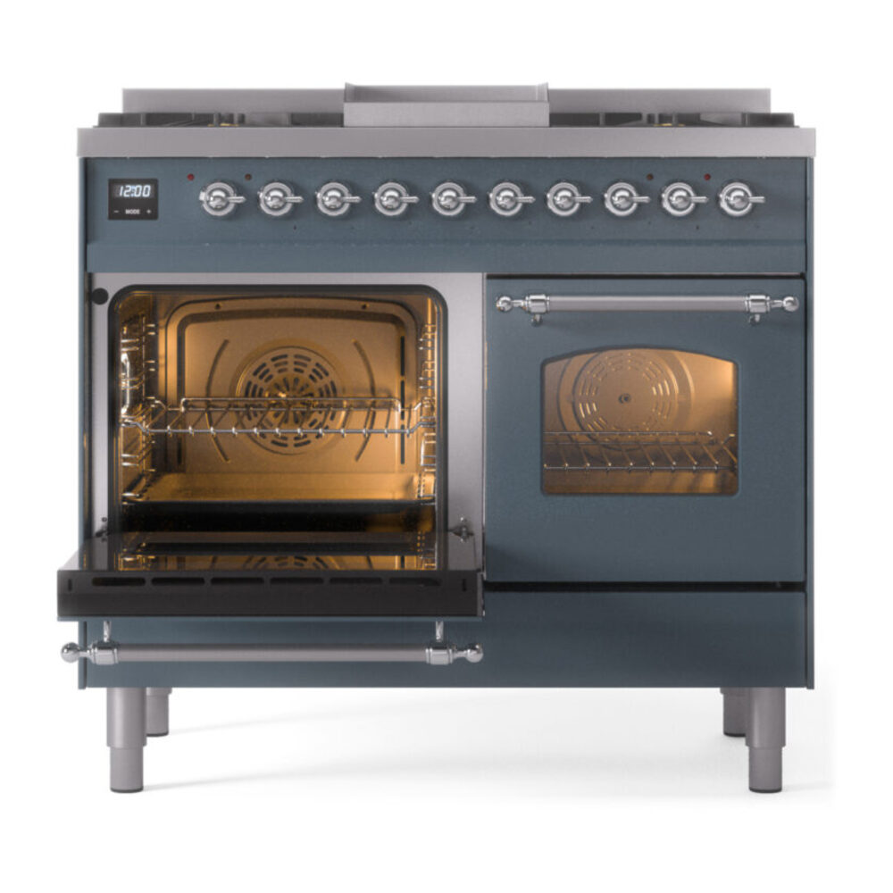 ILVE UPD40FNMPBGC Nostalgie II 40" Dual Fuel Range, main oven door opened