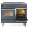 ILVE UPD40FNMPBGC Nostalgie II 40" Dual Fuel Range, side oven door opened