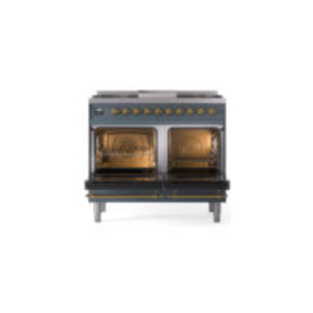 ILVE UPD40FNMPBGGLP Nostalgie II 40" Dual Fuel Range, oven doors opened