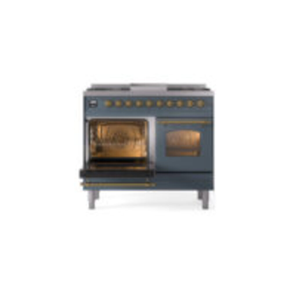 ILVE UPD40FNMPBGGLP Nostalgie II 40" Dual Fuel Range, main oven door opened