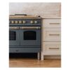 ILVE UPD40FNMP Nostalgie II 40 inch Dual Fuel Range with Double Ovens, 6 Burners and Griddle