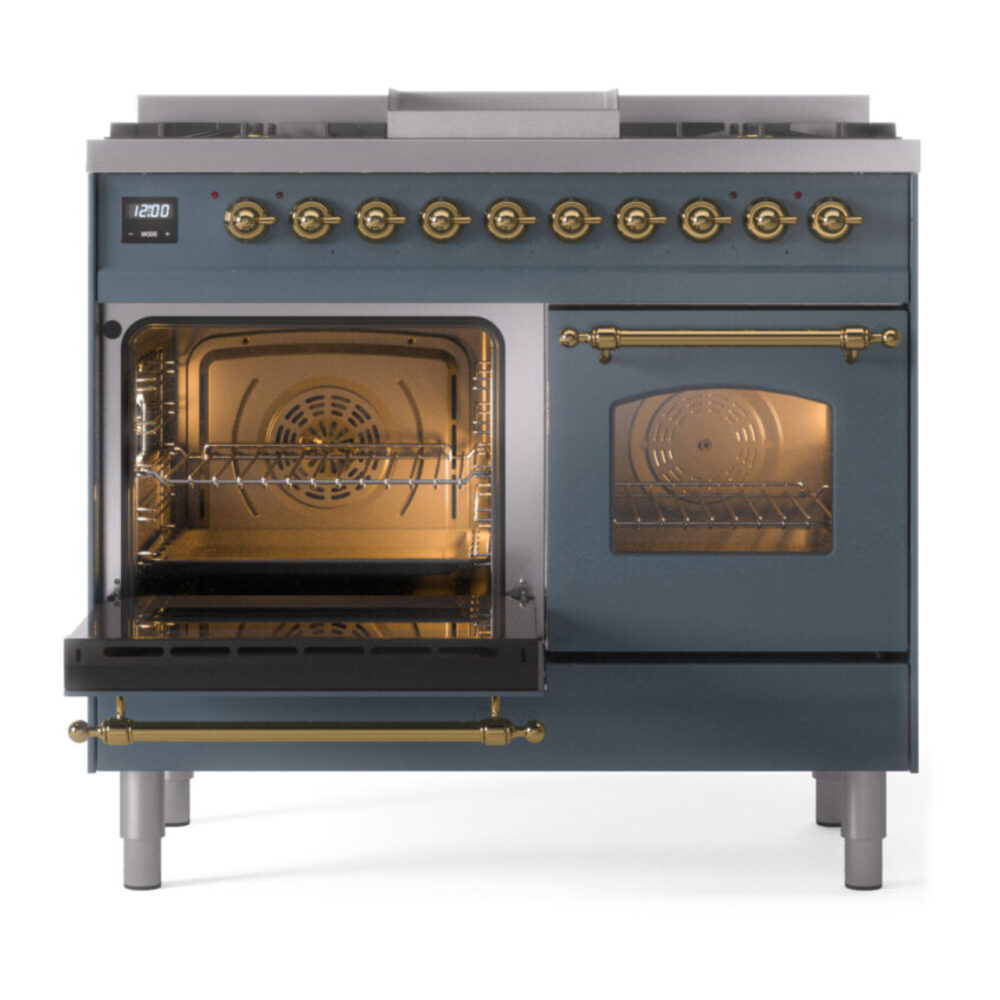 ILVE UPD40FNMPBGG Nostalgie II 40" Dual Fuel Range, main oven door opened