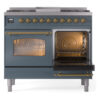ILVE UPD40FNMPBGG Nostalgie II 40" Dual Fuel Range, side oven door opened