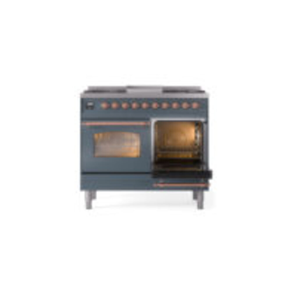 ILVE UPD40FNMPBGPLP Nostalgie II 40" Dual Fuel Range, side oven door opened