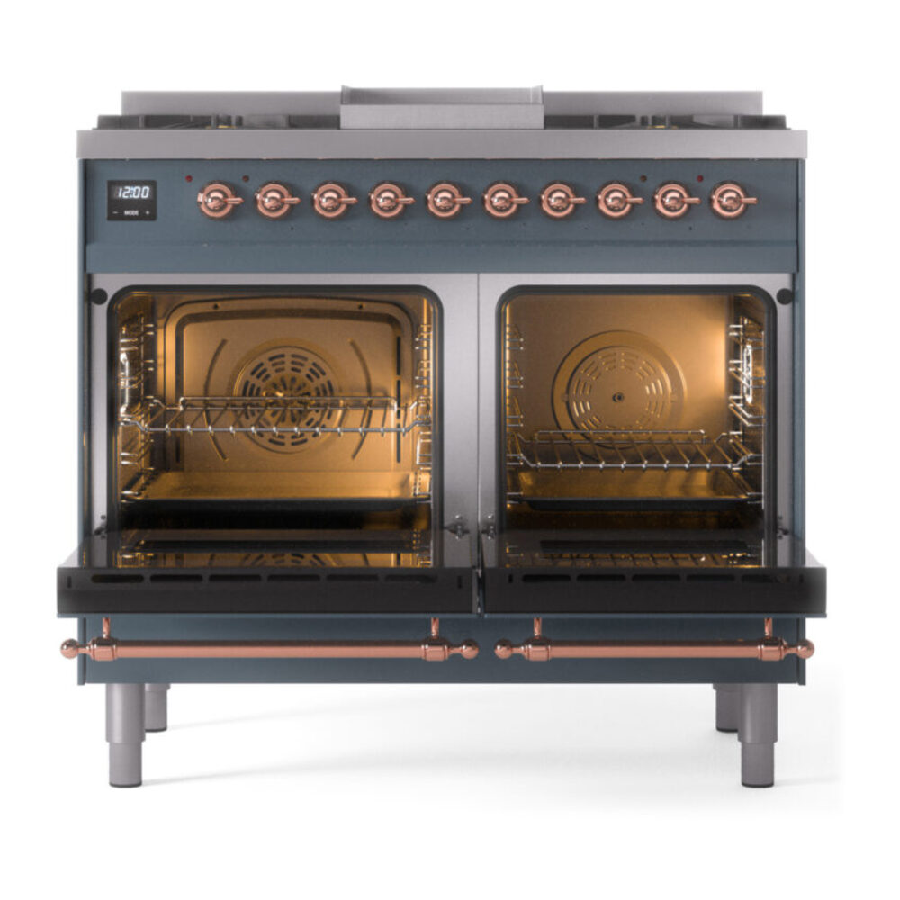 ILVE UPD40FNMPBGP Nostalgie II 40" Dual Fuel Range, oven doors opened