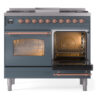 ILVE UPD40FNMPBGP Nostalgie II 40" Dual Fuel Range, side oven door opened