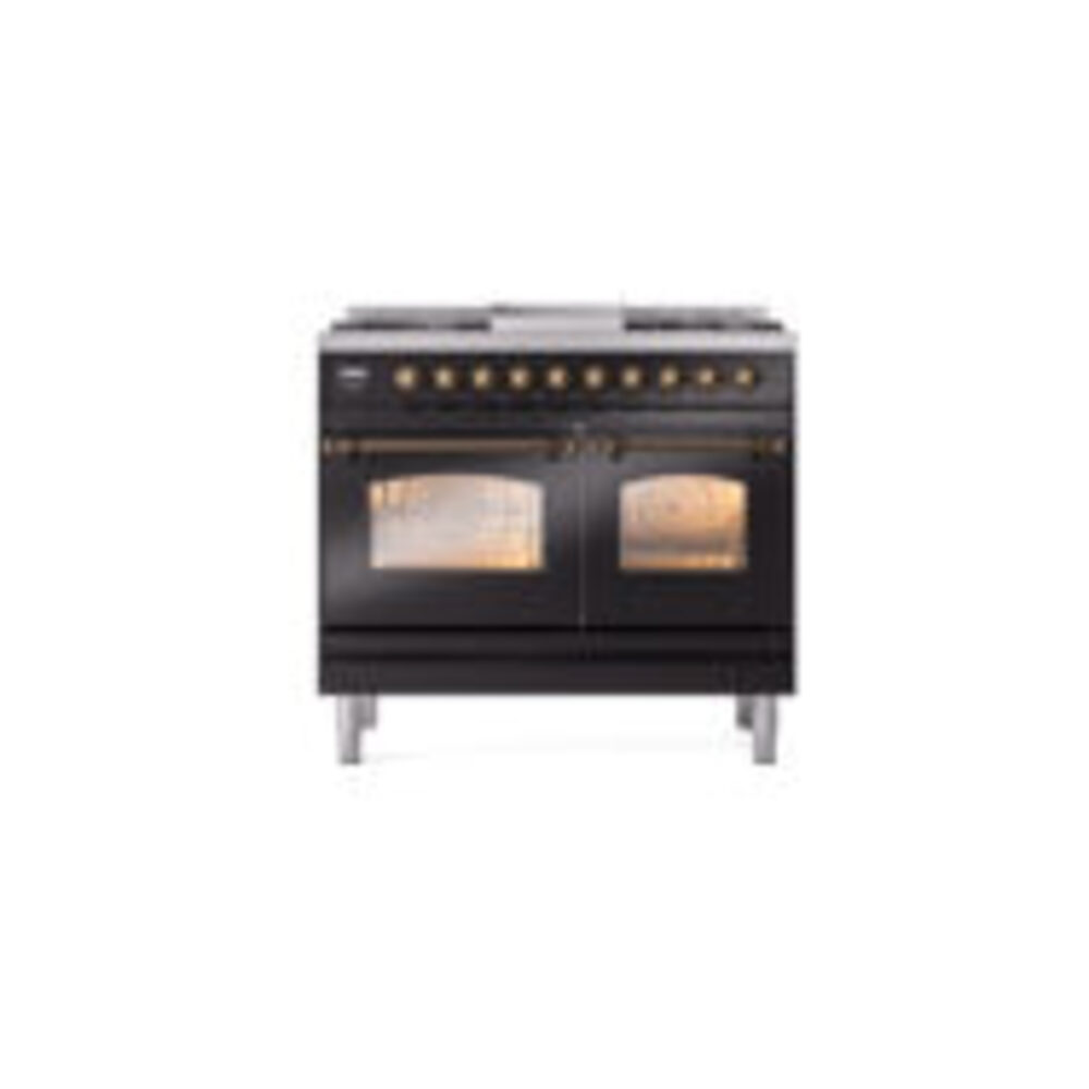 ILVE UPD40FNMPBKBLP Nostalgie II 40" Dual Fuel Range, front view
