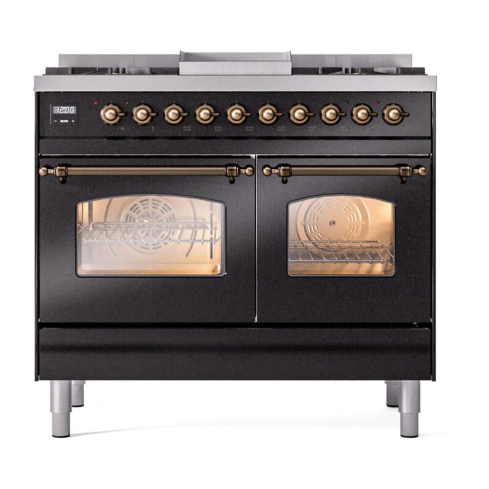 ILVE UPD40FNMPBKBLP Nostalgie II 40" Dual Fuel Range, front view