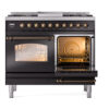 ILVE UPD40FNMPBKBLP Nostalgie II 40" Dual Fuel Range, side oven door opened