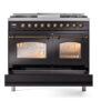 ILVE UPD40FNMPBKBLP Nostalgie II 40" Dual Fuel Range, drawer opened
