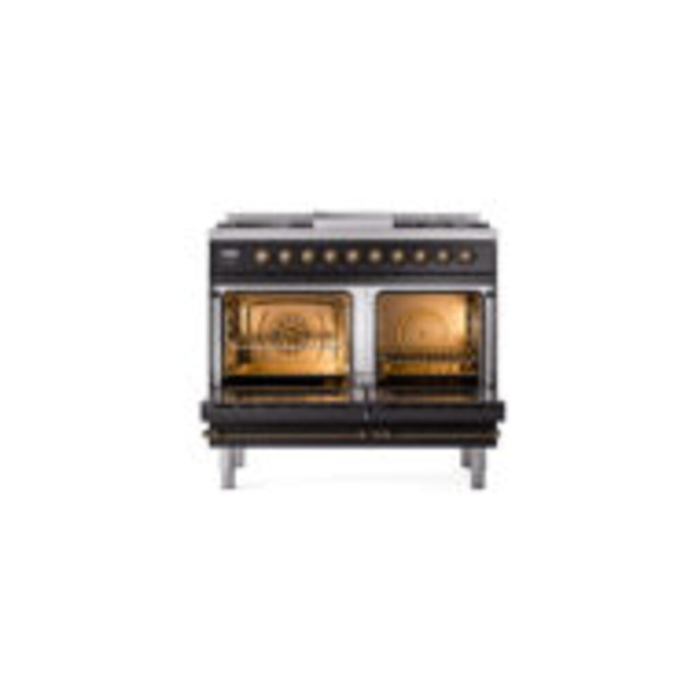 ILVE UPD40FNMPBKB Nostalgie II 40" Dual Fuel Range, oven doors opened