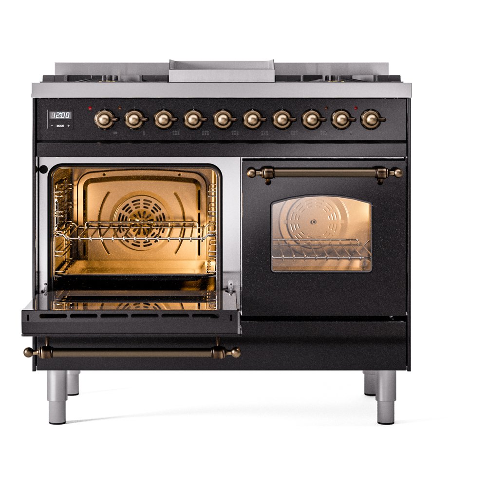 ILVE UPD40FNMPBKB Nostalgie II 40" Dual Fuel Range, main oven door opened