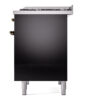 ILVE UPD40FNMPBKB Nostalgie II 40" Dual Fuel Range, right side view