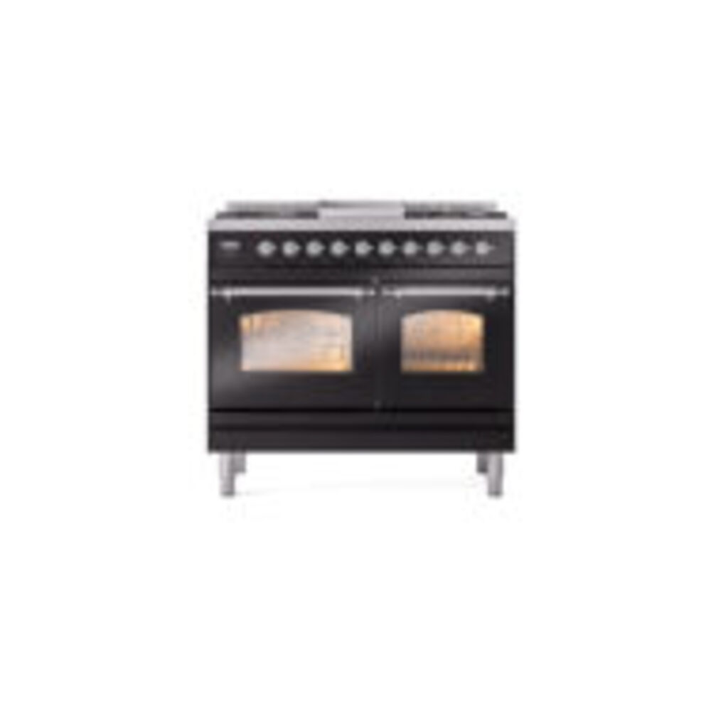 ILVE UPD40FNMPBKCLP Nostalgie II 40" Dual Fuel Range, front view