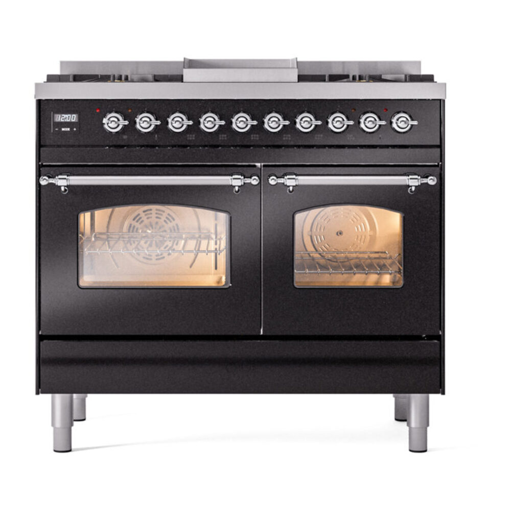 ILVE UPD40FNMPBKCLP Nostalgie II 40" Dual Fuel Range, front view