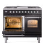 ILVE UPD40FNMPBKC Nostalgie II 40" Dual Fuel Range, main oven door opened