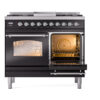 ILVE UPD40FNMPBKC Nostalgie II 40" Dual Fuel Range, side oven door opened