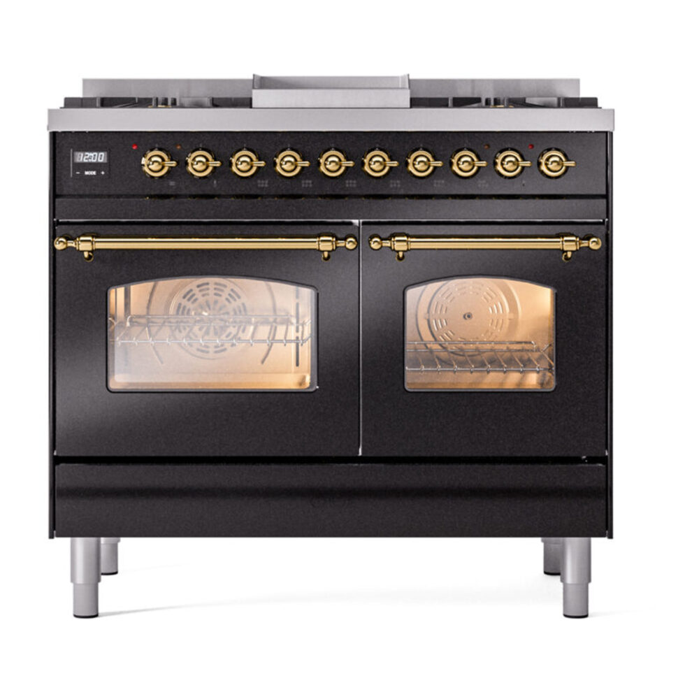 ILVE UPD40FNMPBKGLP Nostalgie II 40" Dual Fuel Range, front view