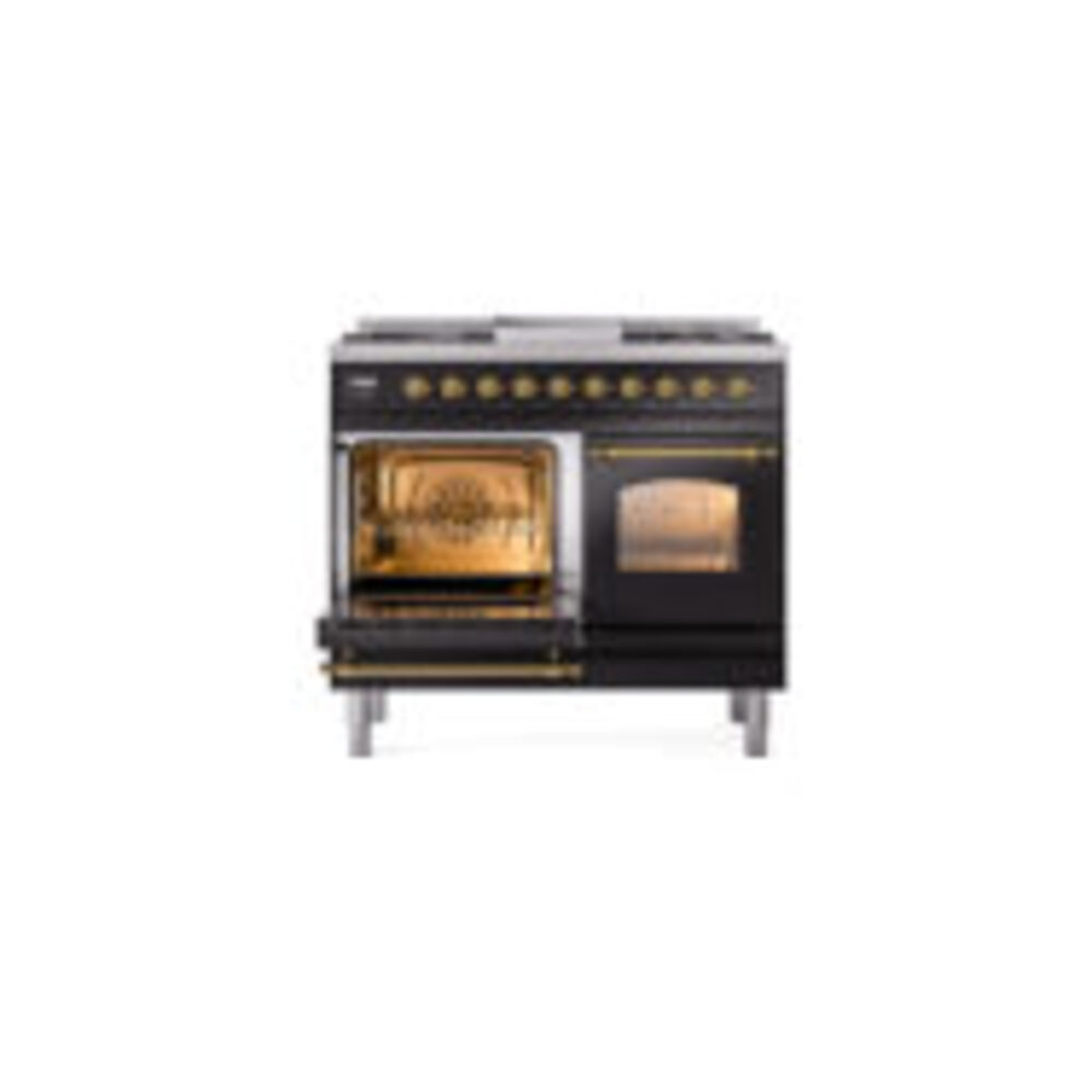 ILVE UPD40FNMPBKGLP Nostalgie II 40" Dual Fuel Range, main oven door opened