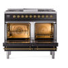 ILVE UPD40FNMPBKG Nostalgie II 40" Dual Fuel Range, oven doors opened