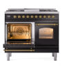 ILVE UPD40FNMPBKG Nostalgie II 40" Dual Fuel Range, main oven door opened