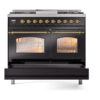 ILVE UPD40FNMPBKG Nostalgie II 40" Dual Fuel Range, drawer opened