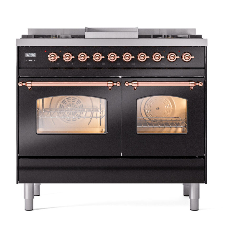 ILVE UPD40FNMPBKPLP Nostalgie II 40" Dual Fuel Range, front view