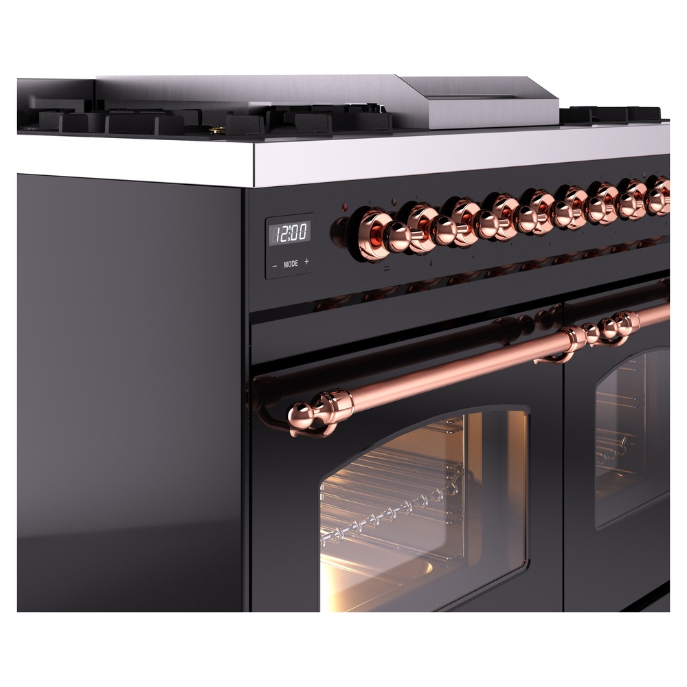 ILVE UPD40FNMPBKPLP Nostalgie II 40" Dual Fuel Range, details