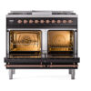 ILVE UPD40FNMPBKP Nostalgie II 40" Dual Fuel Range, oven doors opened