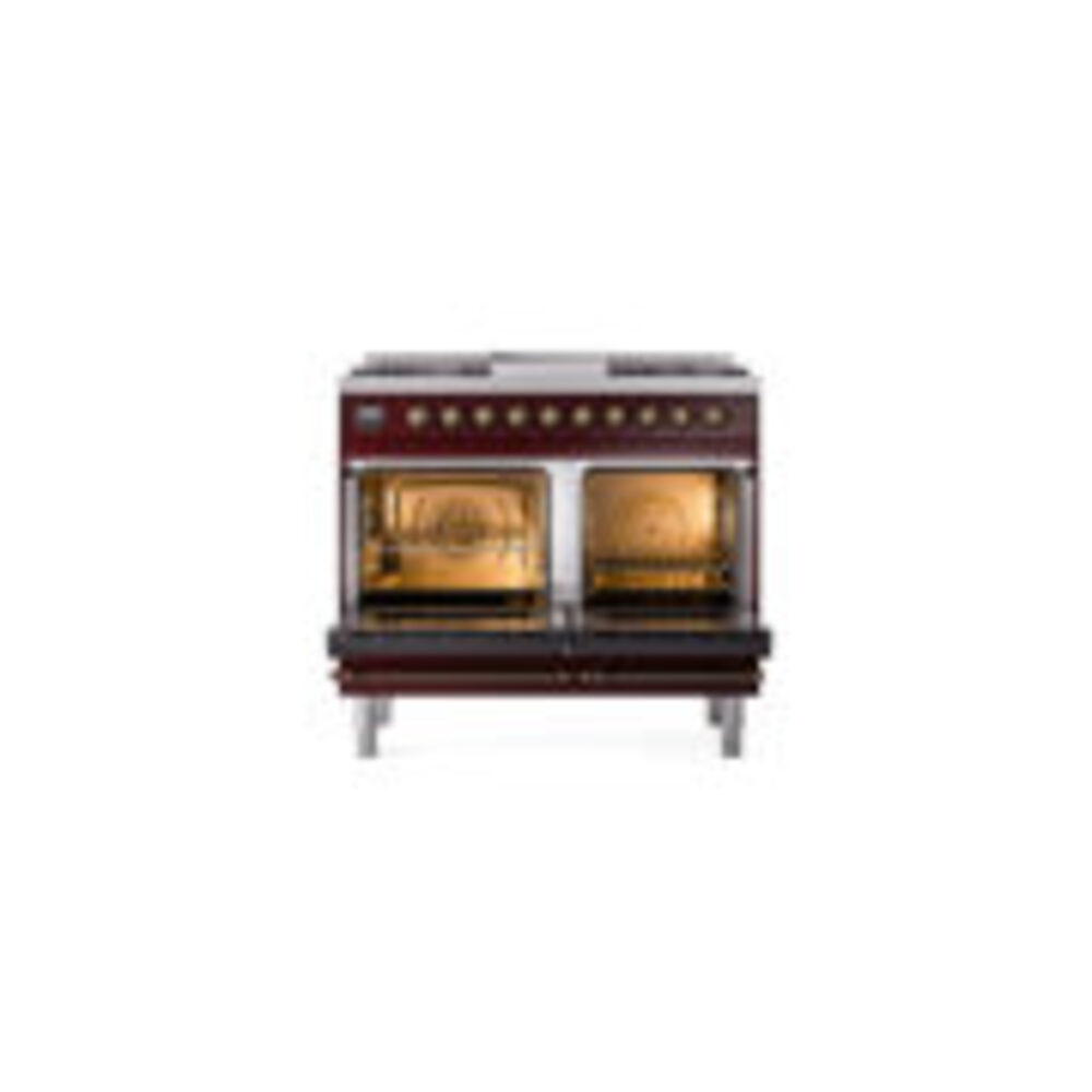 ILVE UPD40FNMPBUB Nostalgie II 40" Dual Fuel Range, oven doors opened
