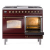 ILVE UPD40FNMPBUB Nostalgie II 40" Dual Fuel Range, side oven door opened