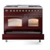 ILVE UPD40FNMPBUB Nostalgie II 40" Dual Fuel Range, drawer opened