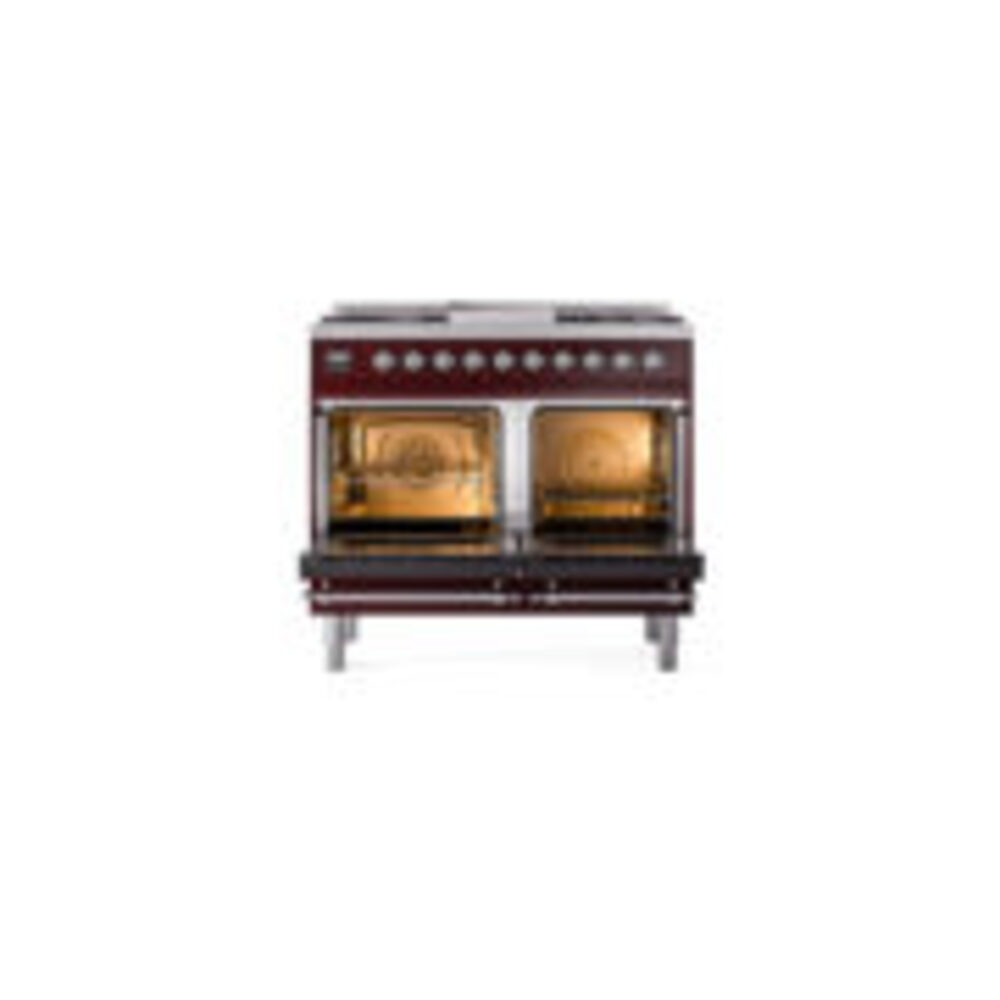 ILVE UPD40FNMPBUCLP Nostalgie II 40" Dual Fuel Range, oven doors opened