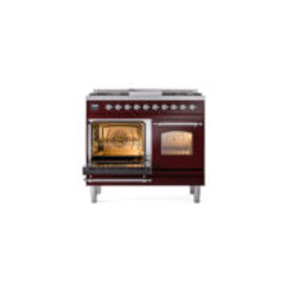 ILVE UPD40FNMPBUCLP Nostalgie II 40" Dual Fuel Range, main oven door opened