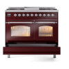 ILVE UPD40FNMPBUCLP Nostalgie II 40" Dual Fuel Range, drawer opened