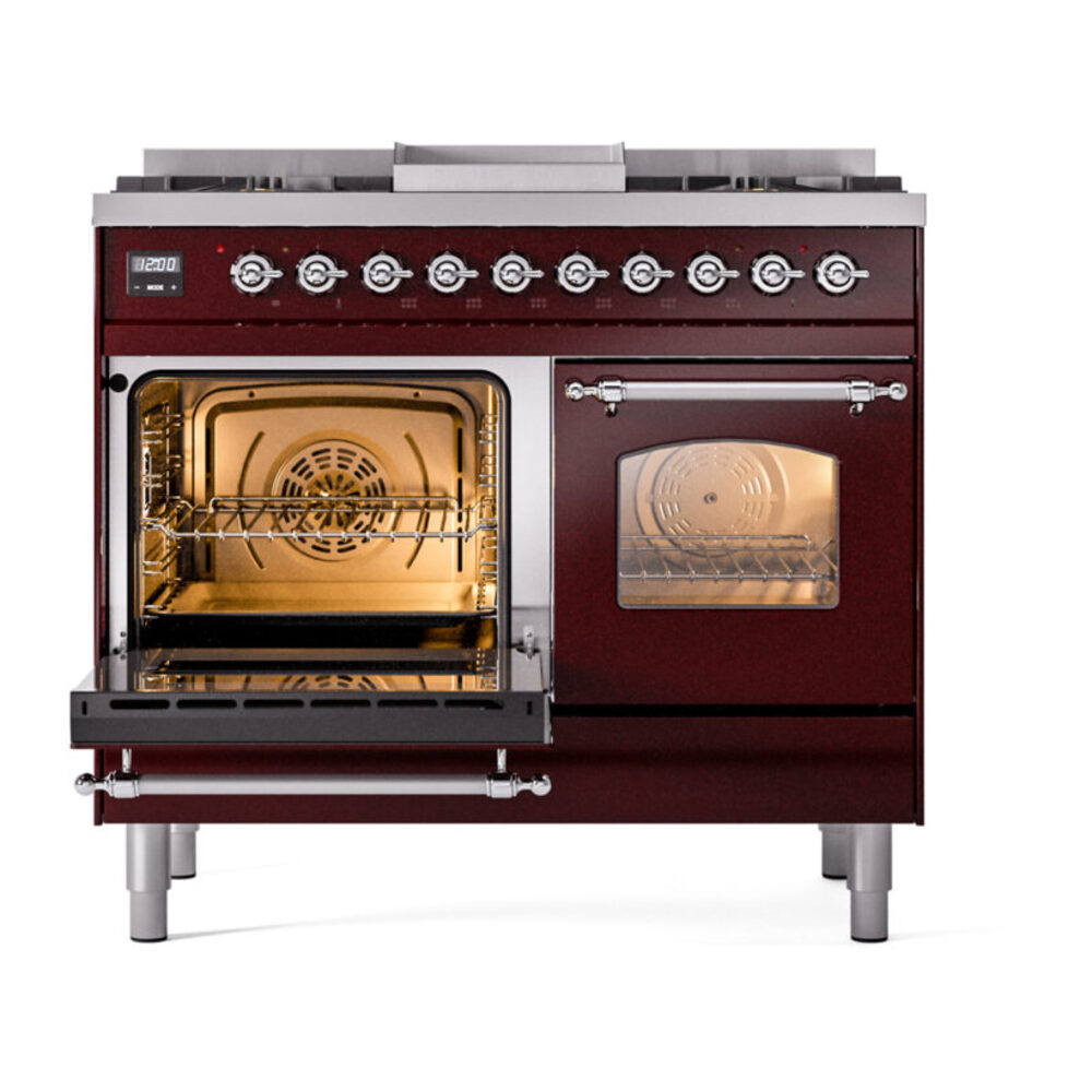 ILVE UPD40FNMPBUC Nostalgie II 40" Dual Fuel Range, main oven door opened