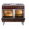 ILVE UPD40FNMPBUGLP Nostalgie II 40" Dual Fuel Range, oven doors opened