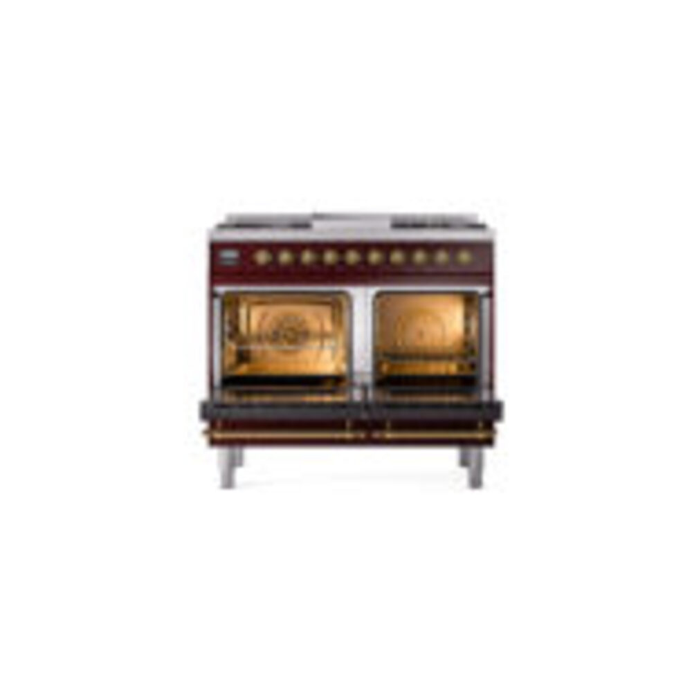 ILVE UPD40FNMPBUG Nostalgie II 40" Dual Fuel Range, oven doors opened