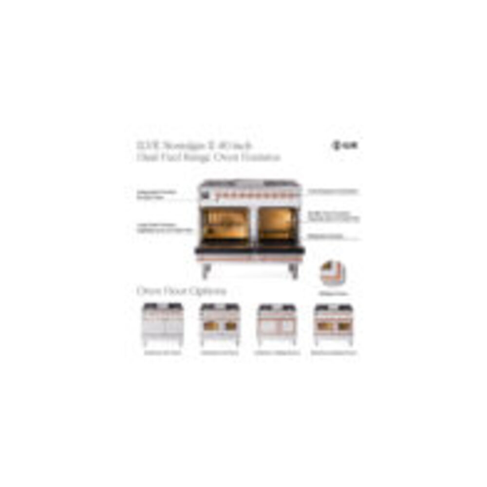 ILVE UPD40FNMP Nostalgie II 40 inch Dual Fuel Range with Double Ovens, 6 Burners and Griddle