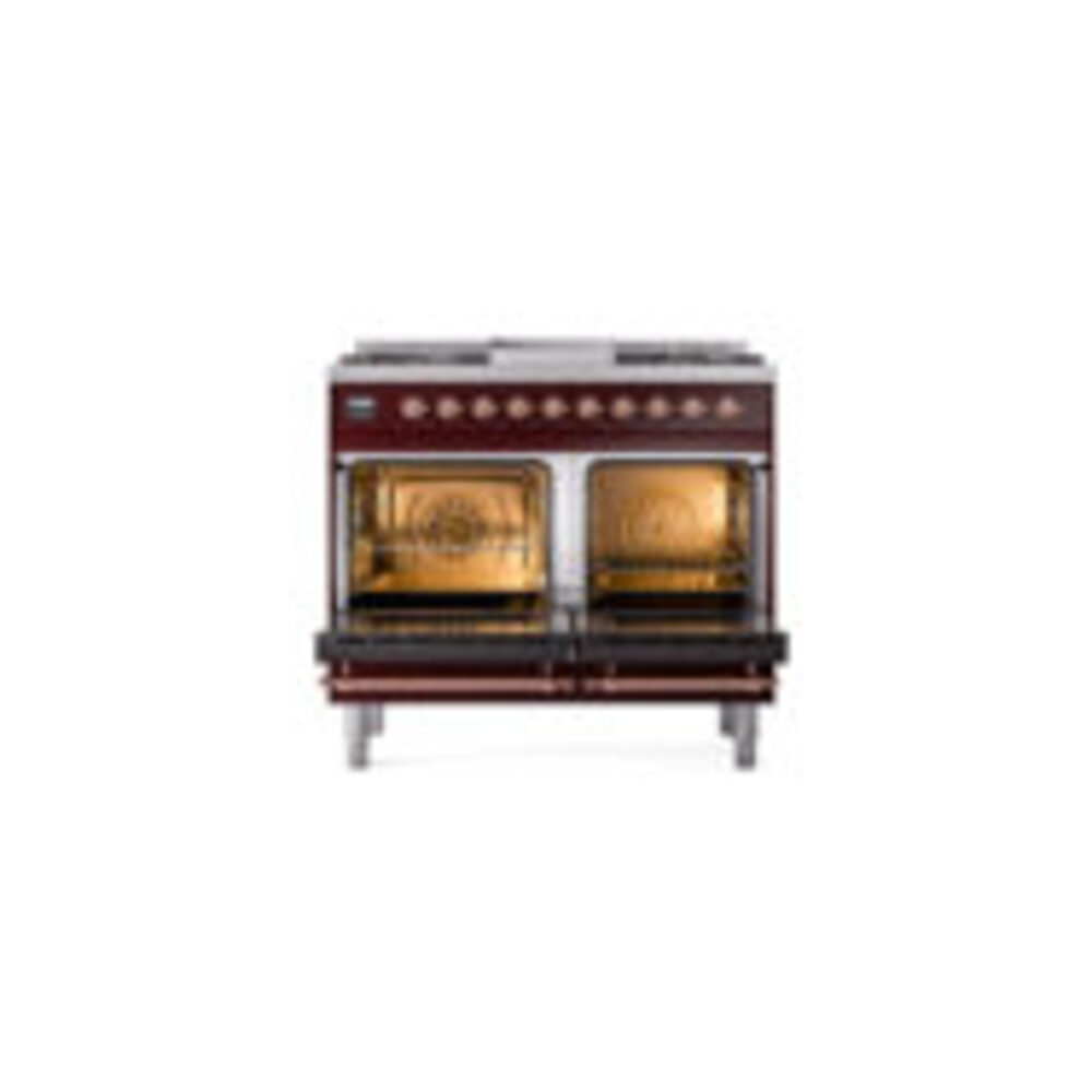 ILVE UPD40FNMPBUPLP Nostalgie II 40" Dual Fuel Range, oven doors opened